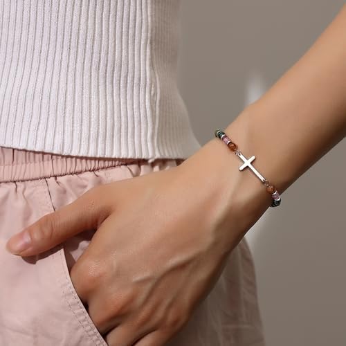 TONY & SANDY Christian Cross Bracelet for Women, Birthday Christmas