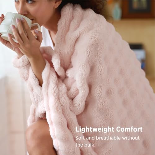 Bedsure Cloud Bubble Throw Blanket, Christmas Decor Gifts, Pink