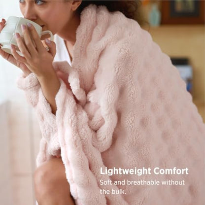 Bedsure Cloud Bubble Throw Blanket, Christmas Decor Gifts, Pink