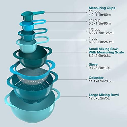 Pantula Mixing Bowls-Plastic Nesting Set of 8, Rv Camper Accessories