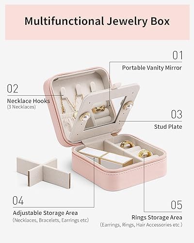 VLANDO Valentines Day Gifts - Small Travel Jewelry Box Organizer
