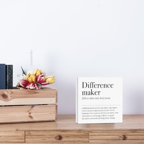 YYDS Difference Maker Definition Decorative Wooden Box Sign Coworker