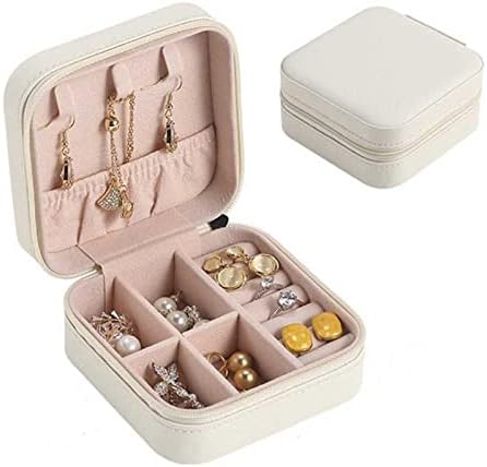ASLIDECOR Small Travel Jewelry Case,Leather Travel Jewelry Box With