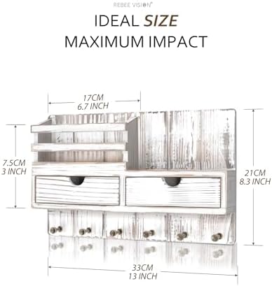 Rebee Vision Key Holder Wall Mount with 2 Drawers for Apartment