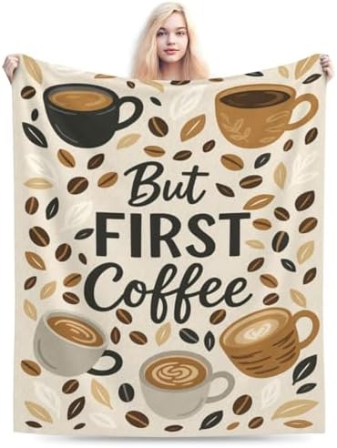 Coffee Blanket Throw Blanket for Coffee Lovers Gifts for Men Women