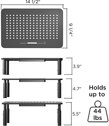 EVOOMI Back Saver Monitor Stand for Desk - 2 Pack Monitor Riser