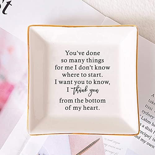SUNBMO FACEINSE Ceramic Jewelry Trinket Dish, Thank You Gifts for