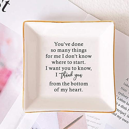 SUNBMO FACEINSE Ceramic Jewelry Trinket Dish, Thank You Gifts for