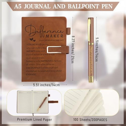 Pickmesh 3 Pcs Difference Maker Gift Journal Tumbler Set 17 oz A5