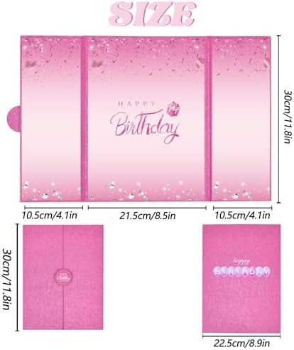 Crenics Hot Pink Happy Birthday Guest Sign in Book Alternative 18" x