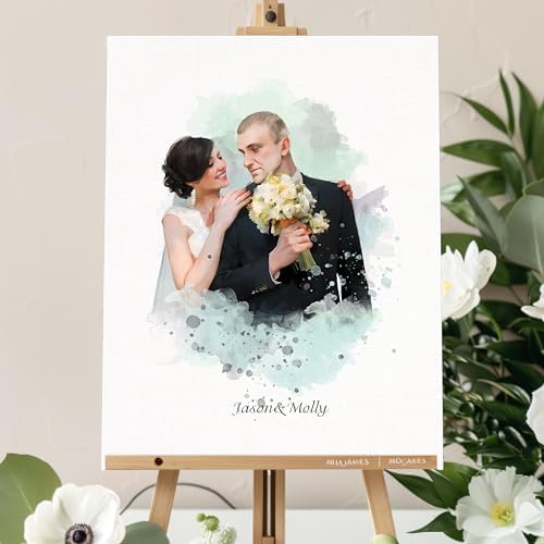 Dotride Watercolor Custom Couple Portrait Gift from Photo