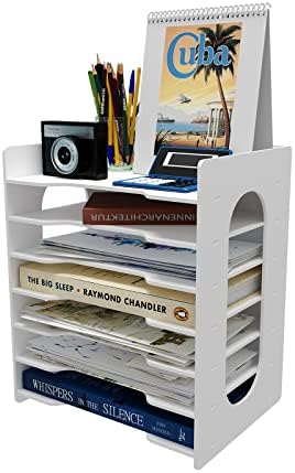 Natwind 7-Tier Office File Organizer For Desk,Paper Sorter,White