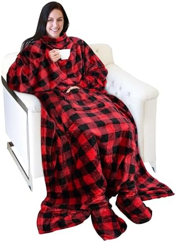 Catalonia Wearable Blanket with Sleeves & Foot Pocket for Adults