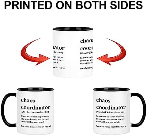 Cabtnca Chaos Coordinator Mug, Gifts, Office Gifts for Coworkers, Boss