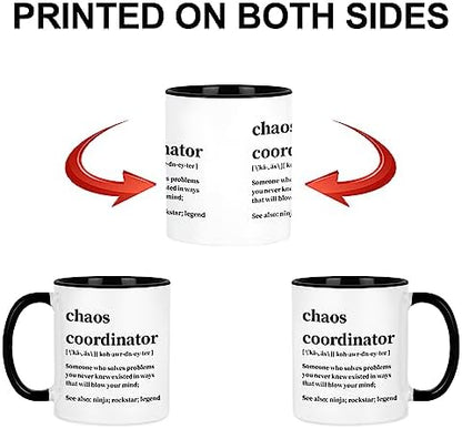 Cabtnca Chaos Coordinator Mug, Gifts, Office Gifts for Coworkers, Boss