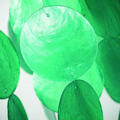 Woodstock Chimes Capiz Waterfall Wind Chime, 40" Patina Green Capiz