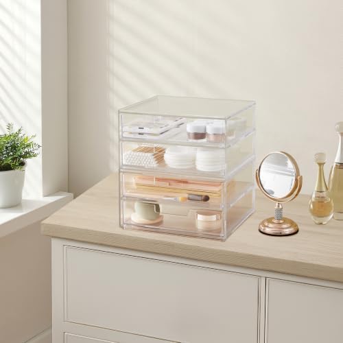STORi Stackable Desk Drawer Organizer, Clear Pen Pencil Makeup Brush