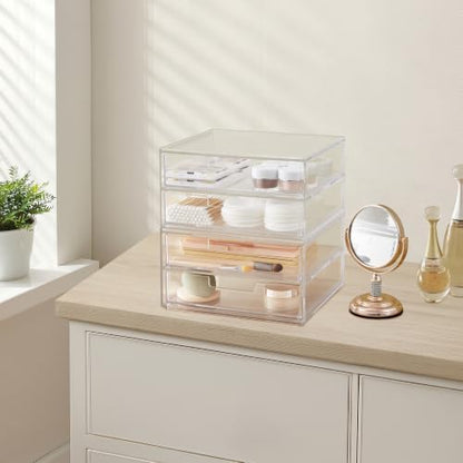 STORi Stackable Desk Drawer Organizer, Clear Pen Pencil Makeup Brush