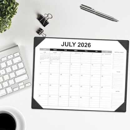 Desk Calendar 2026-2027 with Desk Mat – 22" x 17" Large Desk Pad