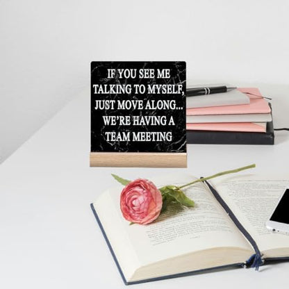 Funny Office Desk Decor Signs Cubicle Decorations for Women Work Desk