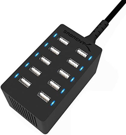 SABRENT 60W 10-Port USB Charging Station, Auto-Detect (AX-TPCS)