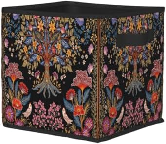 Fabric Storage Bins Closet Storage Bins - Tree of Life Vibrant Folk