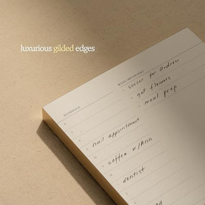 Daily To-Do List Notepad – Desk Pad for Work and Study, Gold