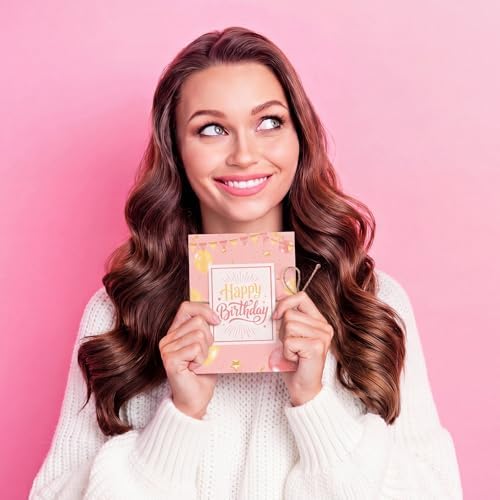 Happy Birthday Gift Card Book, Pink and Yellow Balloons, 5.5 Inch, 5
