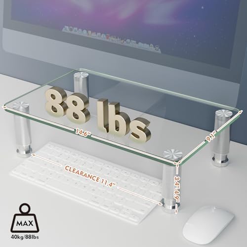 Hemudu Clear Computer Monitor Stand Riser with Height Adjustable Multi