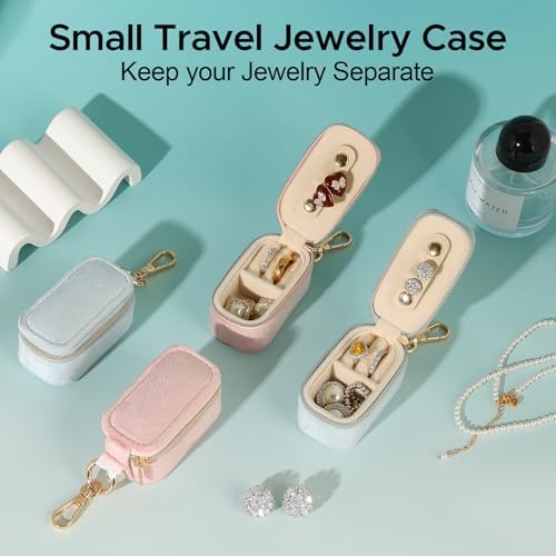 Small Travel Jewelry Box Keychain, Portable Storage Ring Necklace