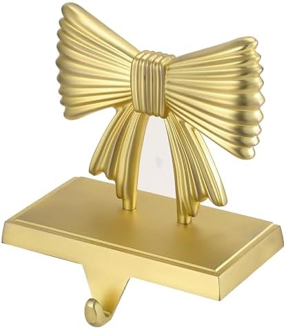 1 Pcs Classic Elegant Gold Metal Christmas Stocking Holders, Fireplace