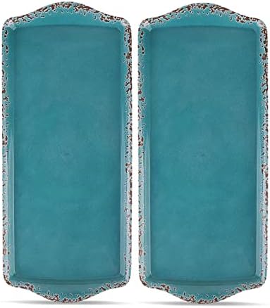 Gourmet Art Crackle Set of 2 Melamine Rectangular Serving