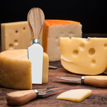 9 Pack Cheese Knives with Holder Acacia Wood Charcuterie Board