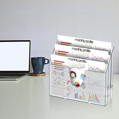 Acrimet Horizontal Triple File Folder Organizer Sorter, Letter Size