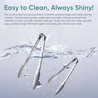 12 Pack Buffet Tongs Serving Tongs Stainless steel Kitchen Tongs 7inch