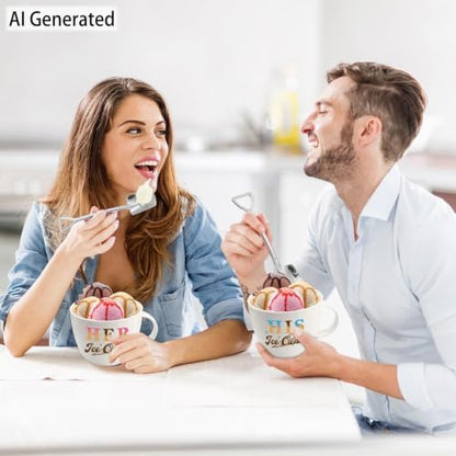 Hexagram His And Hers Gifts, Anniversary Couples Gifts Set Ice Cream