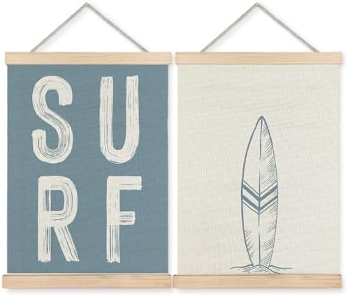 BearCake Surf Room Decor, Coastal Beach Surf Wall Art Poster Hanger