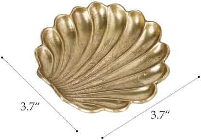 NIKKY HOME 2 Pack Seashell Ring Holder Jewelry Tray, Gold Trinket Dish
