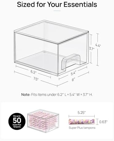Vtopmart 4 Pack Small Clear Stackable Storage Drawers, Fits Narrow