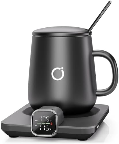 Coffee Cup Warmer & iKago Mug Set, 1°F Precise Temp Control Mug Warmer