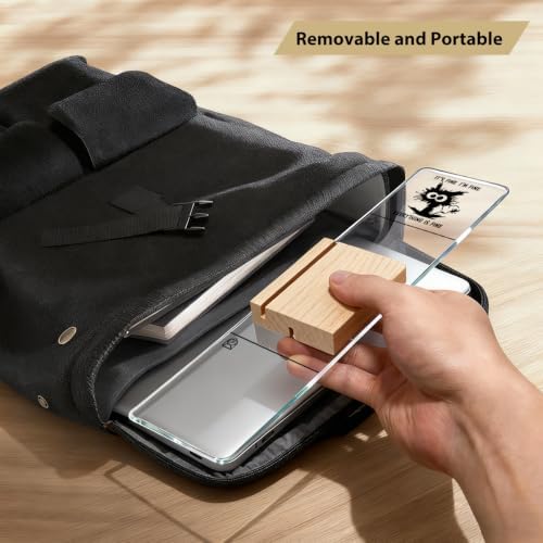 Monitor Memo Board with Removable Wooden Base Acrylic Portable Sticky