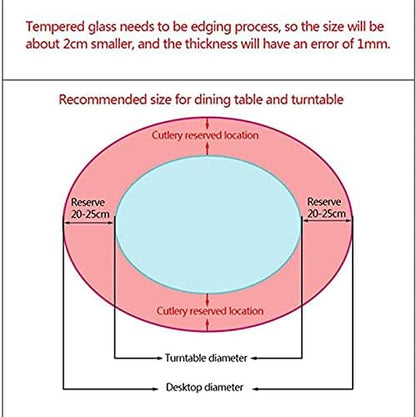 24 Inch Glass Lazy Susan, Round Dining Room Turntable