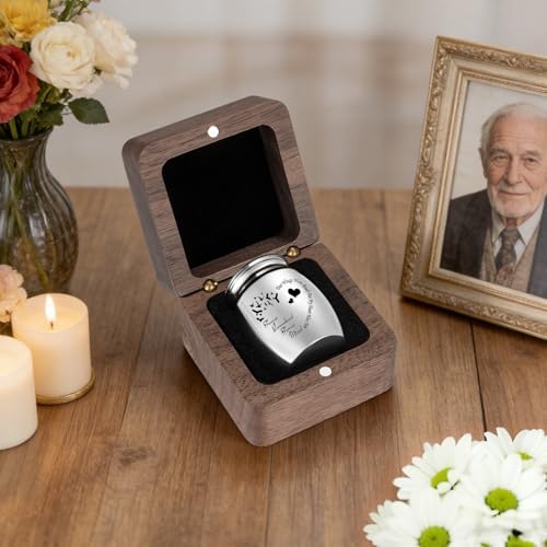 SOITIS Engraving Wooden Gift Box for Ashes, Customzied Small Urns for
