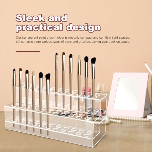 Acrylic Pen Holder, 44-Slots Pen Display Stand Focal Pen Holder