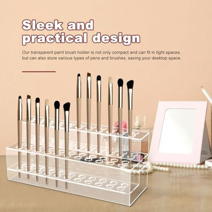 Acrylic Pen Holder, 44-Slots Pen Display Stand Focal Pen Holder