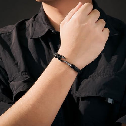 Black Fishing Bracelet Gifts for Men Cool Fishing Accessories Stuff
