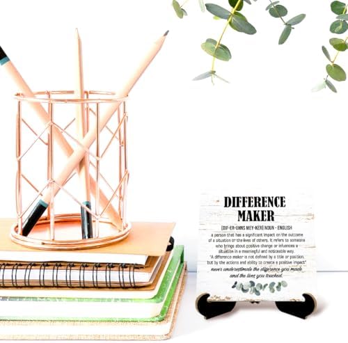 Difference Maker Definition Wooden Signs with Holder Stand