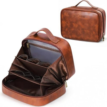 Travel Gifts Toiletry Bag for Men, PU Leather Toiletries Travel Bag