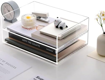 SANRUI Acrylic Desk Organizer Stackable Paper Tray, Letter Size Tray