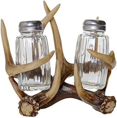 Glass Salt and Pepper Shakers - Deer Antler Salt and Pepper with
